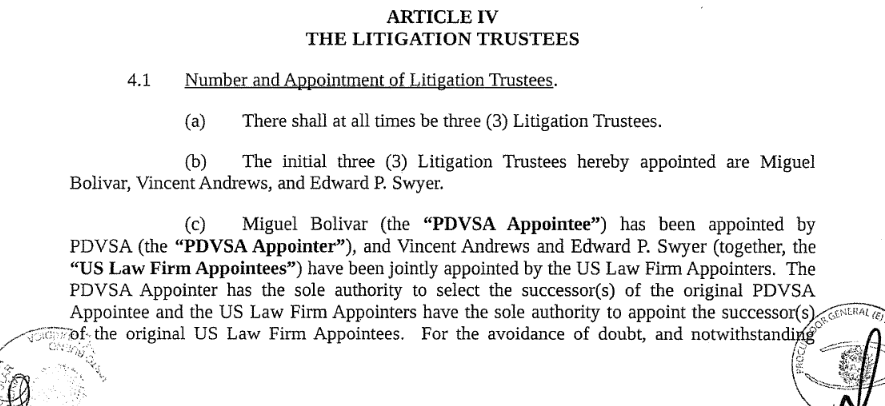 PDVSA US Litigation Trust trustees.