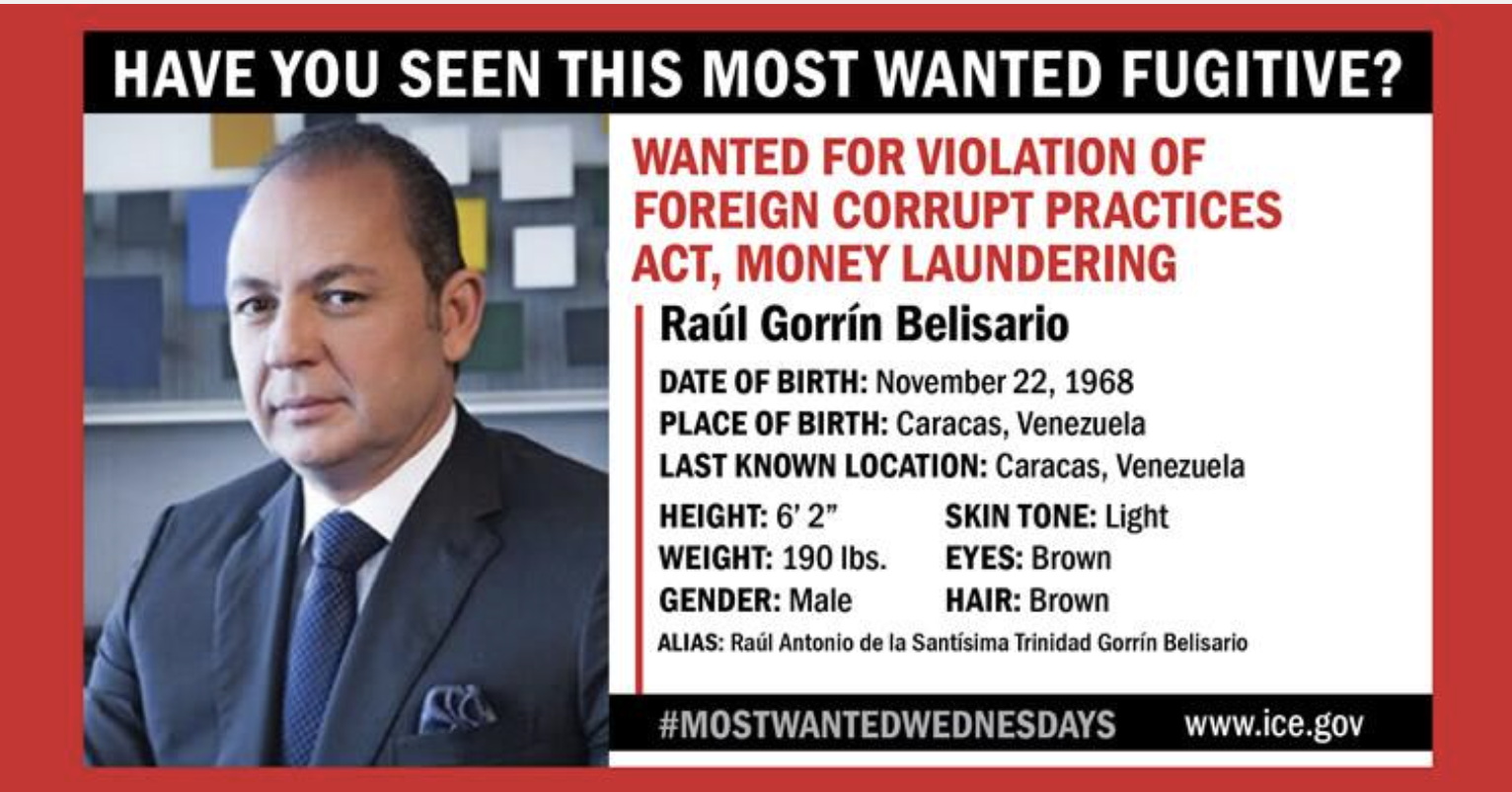 Raul Gorrin most wanted (ICE list)