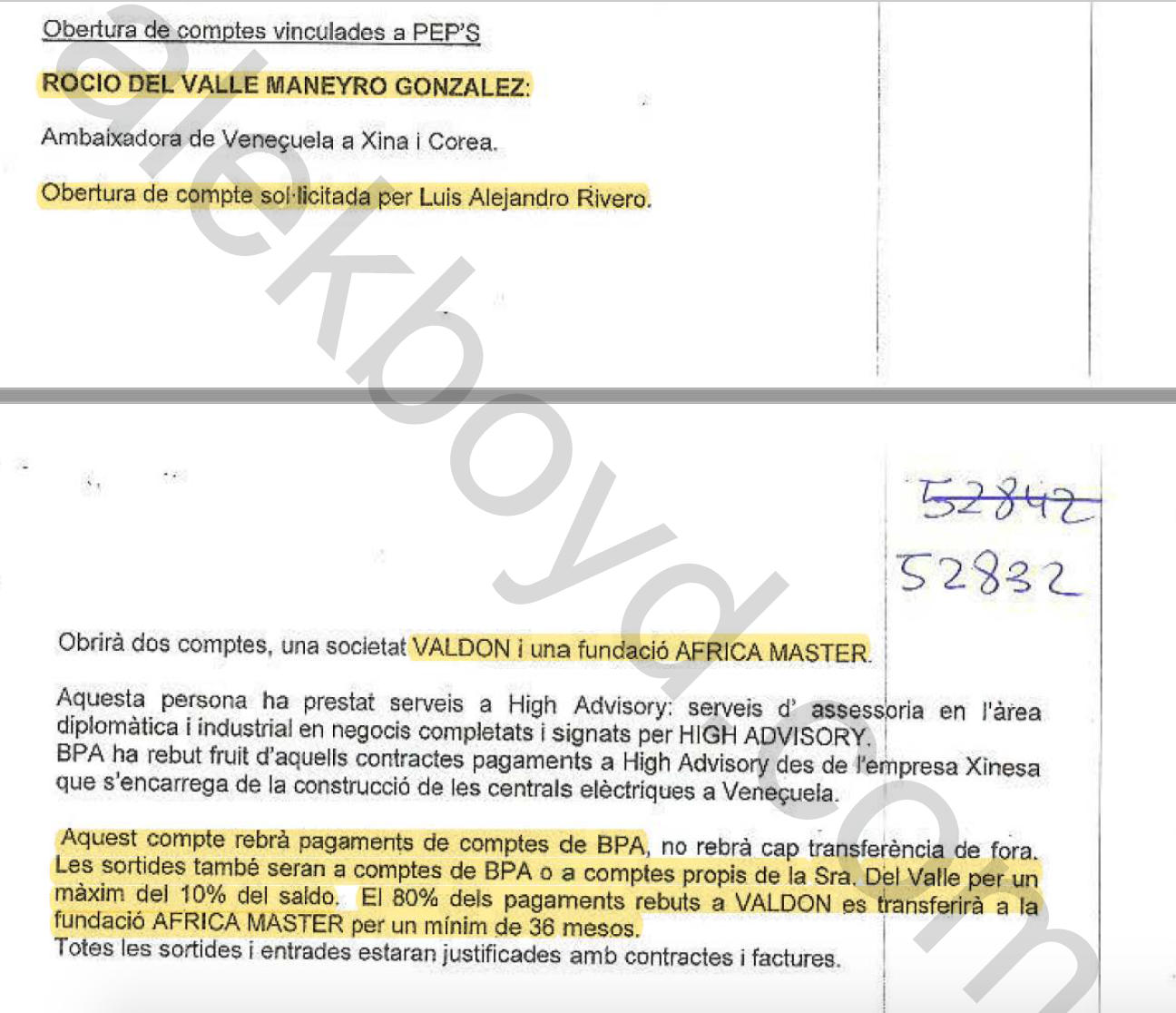 Rocio Maneiro, Venezuelan Ambassador to UK, bribe payment contract.