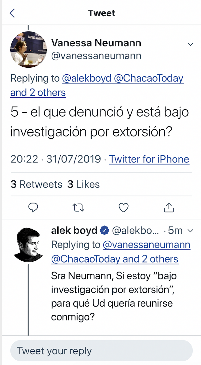 Vanessa Neumann defamation of Alek Boyd on Twitter