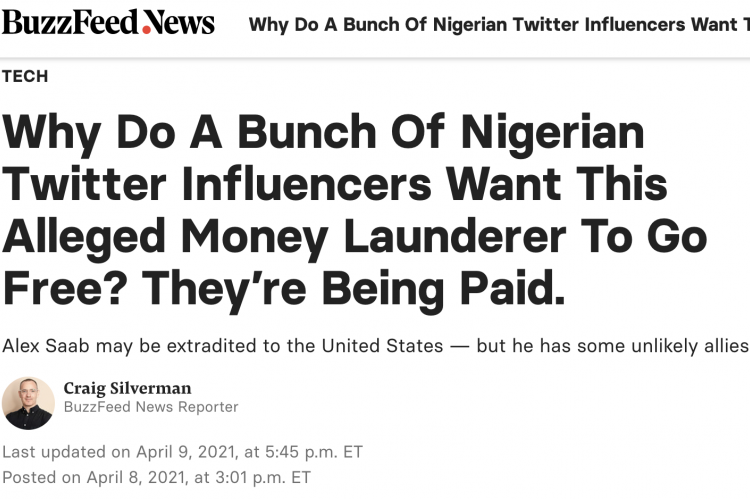 Why Do A Bunch Of Nigerian Twitter Influencers Want This Alleged Money Launderer To Go Free? They’re Being Paid.