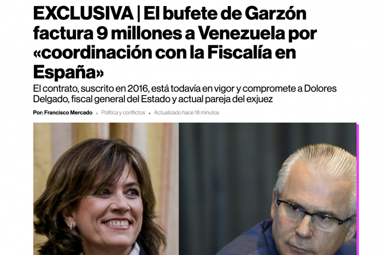EXCLUSIVA | El bufete de Baltasar Garzón factura 9 millones a Venezuela por «coordinación con la Fiscalía en España» - source The Objective