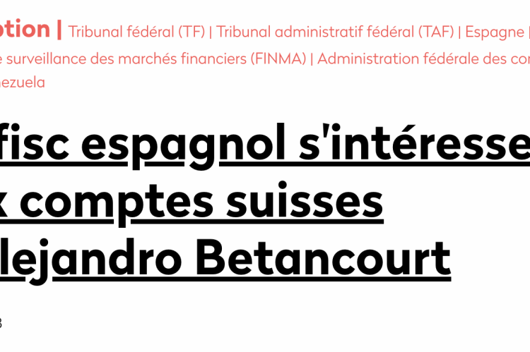 Spain's tax authority after Alejandro Betancourt