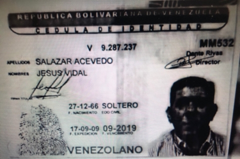 Diosdado Cabello's proxy Jesus Vidal Salazar Acevedo.