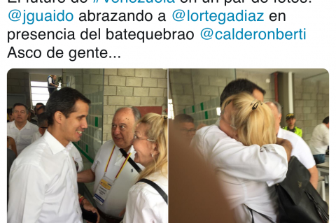 Juan Guaidó hugs Luisa Ortega Diaz