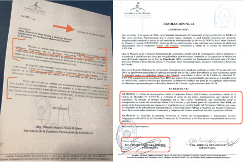 Juan Guaido and Freddy Guevara exoneration letters for Mauro Libi.