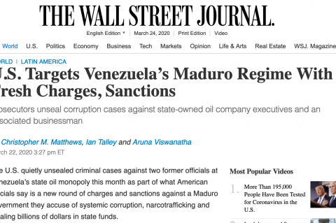 U.S. Targets Venezuela’s Maduro Regime With Fresh Charges, Sanctions