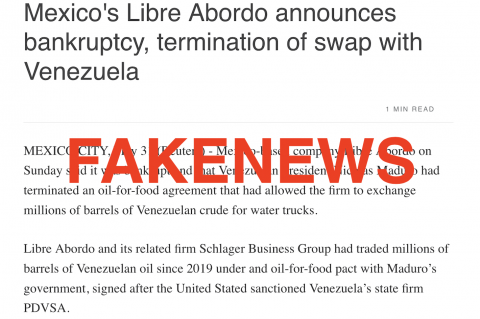 Reuters spreads Alex Saab's disinformation re Libre Abordo