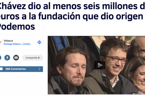Hugo Chávez dio al menos seis millones de euros a la fundación que dio origen a Podemos