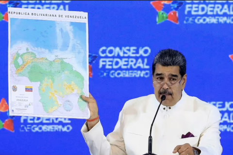 Nuevo mapa de Venezuela según Nicolas Maduro.