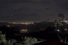 U.S. Army helicopters overflying Caracas.